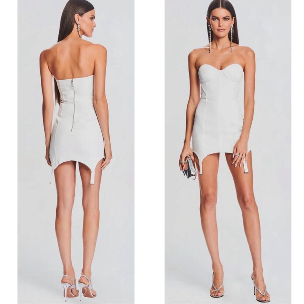 RETROFETE Tegan Strapless Garter White Mini Dress Size Large